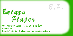 balazs plajer business card