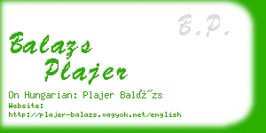 balazs plajer business card